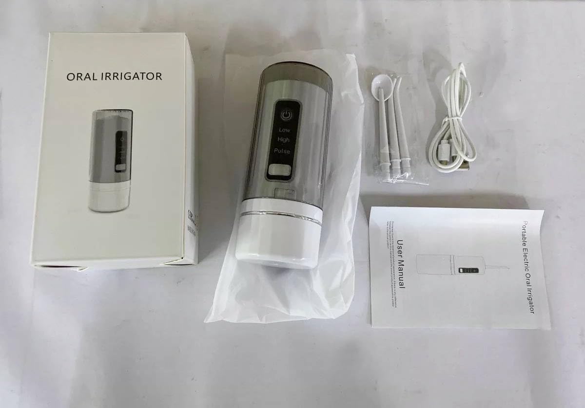 Water-Flosser-Cordless-Teeth-Cleaner Water Dental Flosser with 3 Modes 4 Jets Rechargeable IPX7 Waterproof Dental Oral Irrigator for Travel Home Braces