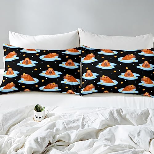 Cute Capybara Duvet Cover Kawaii Animal Comforter Cover Single - Image 4