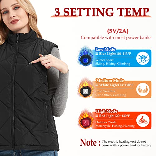 FERNIDA Heated Vest for Men Women USB Electric 8 Heating Zones Heated Jacket Vest for Winter Warm, No Battery Pack4