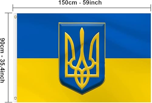 Miniatura 2 de JORPETS Bandera de Ucrania de 3 x 5 pies banderas nacionales ucranianas para exteriores bandera de 3 x 5 pies decoración de césped jardín patio