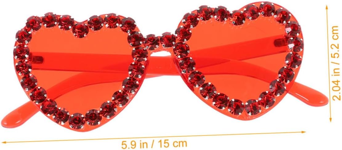 2pcs Pink Heart Sunglasses for Women Rimless Sun Glasses Stylish Eyewear for Beach Party Wedding Accessories