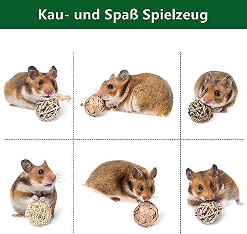 Voarge Pack of 9 Chew Balls, Small Animals Chew Toy, Grass Toy for Rabbits Guinea Pigs, Chinchilla Rabbits - Image 4