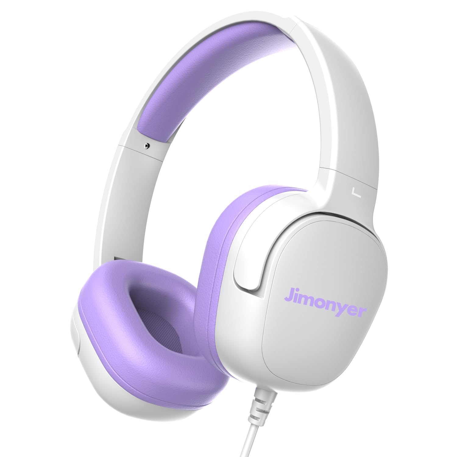 Jimonyer Kids Headphones for School, 3.5mm Jack Wired Headphones for Kids with Safe Volume Limiter, HD Stereo Sound On-Ear Girls Boys Toddler