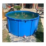 キャンバス 水槽 大型水槽 養殖プール 高さ 0.6/0.8/1/1.2m 直径1/2/3m 円形水槽 いけす 鯉 メダカ 飼育 容器 空気入れ不要 生簀 貯水容器 養殖鯉 養魚用の排水弁付き 水漏れなし 防水キャンバスアップグレ 1.2*1m