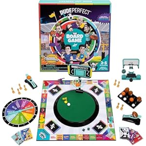 Dude Perfect Board Game with Soccer Add On; Action Packed Sports Challenges for Competitive Kids and Families | Perfect for Family Game Night; 2 to 5 Players; Ages 4 and up