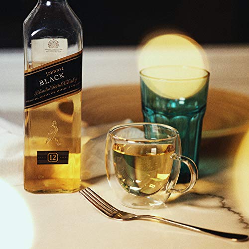 image for MEWAY 8oz Coffee Mugs, Set of 8, Clear Glass Double Wall Cup with hand