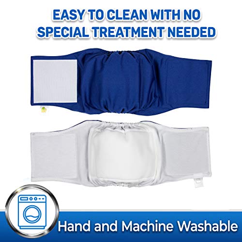 Image of PET MAGASIN Male Dog Belly Bands Washable - Reusable Dog Diapers Male for Small Medium Large Dogs - Adjustable Wraps for Incontinence & Training - Pack of 3 (Original, Small (13 inch-15 inch Waist))