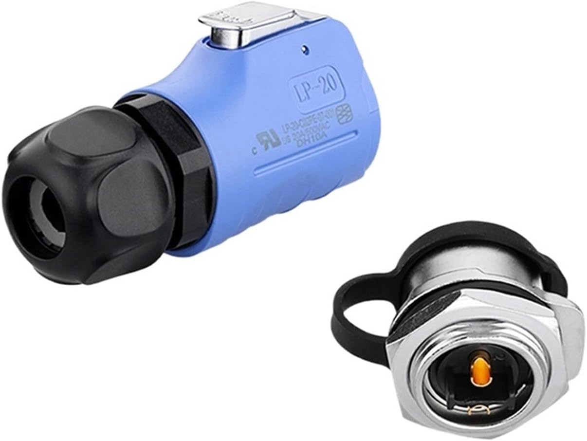 LP20 2pin M20 Aviation IP67 Waterproof Industrial Power Connector Socket Connector for Monitoring Equipment(Female Plug Set1)