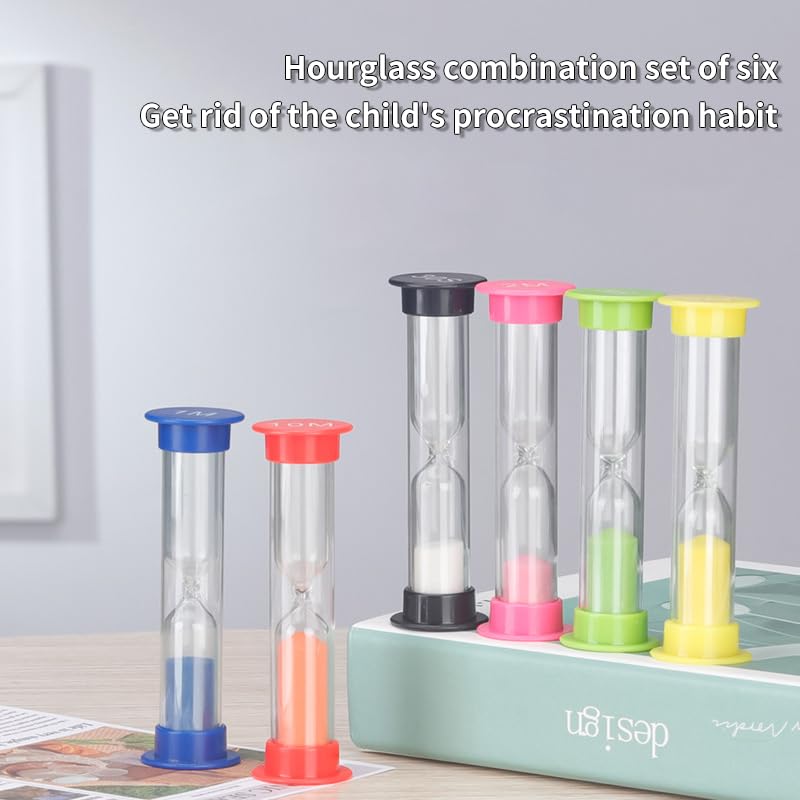 30 Bunte 1-Minuten-Sanduhren – 5 Farben, Kunststoff Mit Glas Innen, Ca. 8,7 Cm Hoch, Für Küche & Unterricht