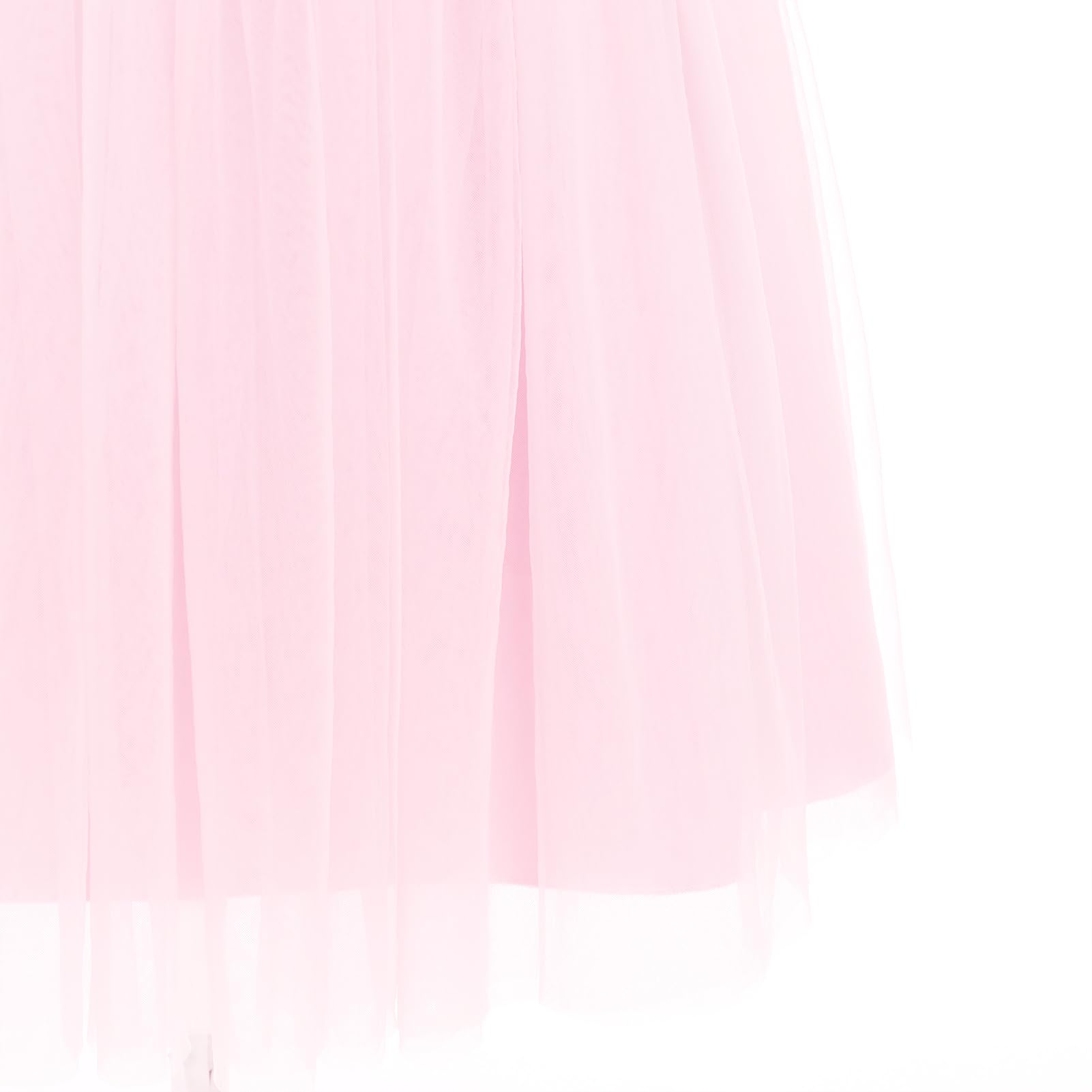 IDOPIP Ragazza Fiori Principessa Abito Lungo Pieghettato Matrimonio Damigella d'onore Abito Da Sfera Ricamo Fiore Pizzo Elegante Scollo a V