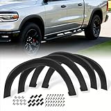 Primedura Fender Flares, Compatible with Dodge 2009-2018 Ram 1500, (Doesn't Fit R/T Models), Textured Black PP Injection Front & Rear Wheel Cover Protector Vent Trim 4pcs 68054338AB, 68054339AB