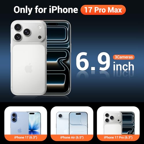 Image of Temdan for iPhone 17 Pro Max Case with Screen Protector Black