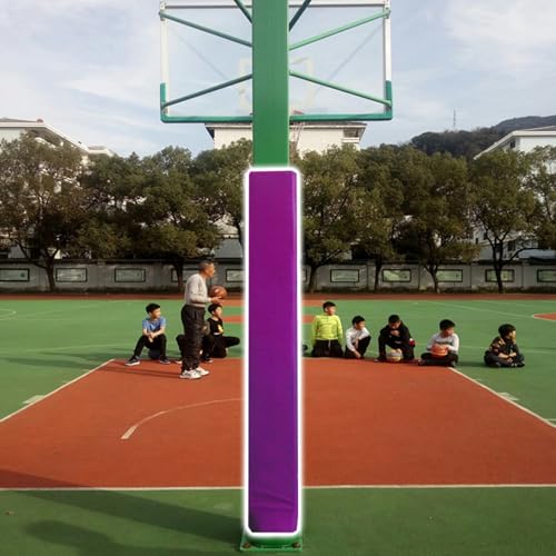 SRNSAEB PU Playground Square Post Padding All-Weather, Football Volleyball Basketball Pole Padding Outdoor Indoor, Parking Garage Basement Columnar Column Padding Wrap with Fastener(Purple,6x6inch)