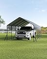 13x26 FT Heavy Duty Metal Carport Kit, Reinforced Frame with Anchors, for Trucks, Boats, RV, Tractor, 100MPH Wind & 35PSF Snow Rating, Easy Assembly