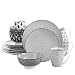Produktbild vancasso Haruka 16-teilig Porzellan Kombiservice, mit je 4 Speiseteller Ø 27 cm, Dessertteller Ø 21,5 cm, Müslischalen Ø 15,2 cm und Kaffeebecher 380 ml