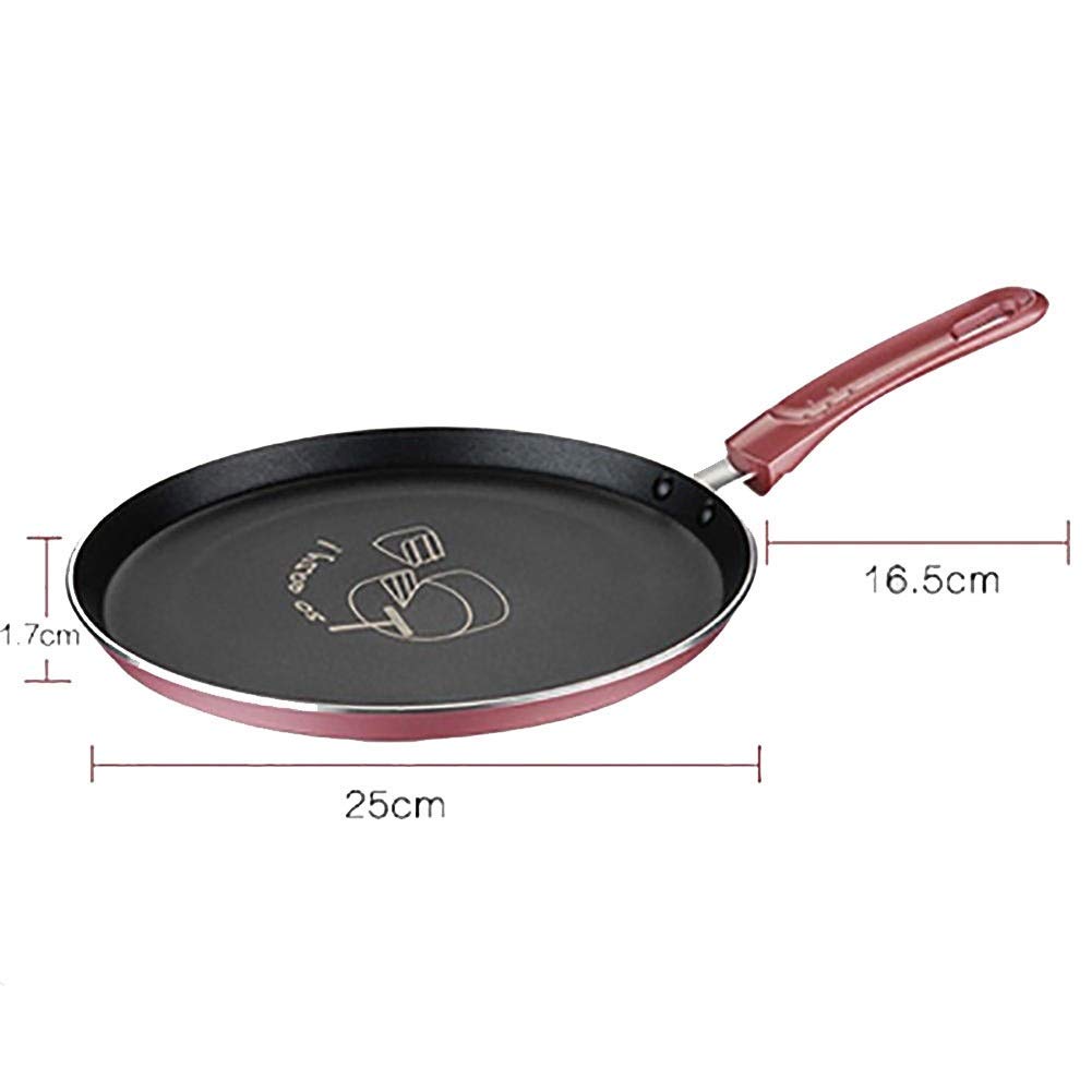 Patelnia Płaska nieprzywierająca patelnia do naleśników Piec indukcyjny Gazowy Uniwersalny garnek indukcyjny Nonstick Metalowe naczynie Rondel 25 cm Przenośna patelnia interesting