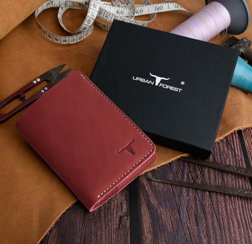 Image of URBAN FOREST Joe Vintage Red Leather Wallet for Men