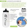 Champion Sports Plastic Water Bottle Set, Quart, Black