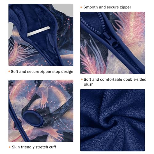 Aquatic Creatures with Glow Toddler Fleece Jacket Girl Boys Hooded Fleece Jacket Coat Warm Outwear Zip-up 3-10T3