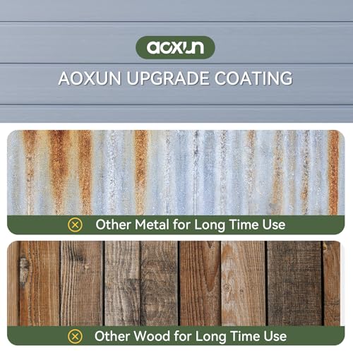 Aoxun-6×4-Resin-Outdoor-Storage-Shed-Utility-Tool-Shed-Storage-House-Multi-Purpose-Utility-Tool-House-Applicable-for-Bike-Clutter-Storage-for-Backyard-Patio-Gray Aoxun 6×4 Resin Outdoor Storage Shed Utility Tool Shed Storage House Multi Purpose Utility Tool House Applicable for Bike Clutter Storage for Backyard Patio Gray