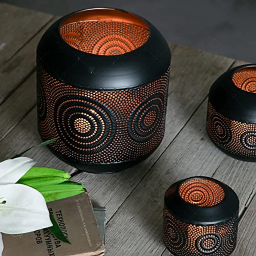 Bougeoir en métal pour Table à Manger anti-vent avec verre de protection - 3