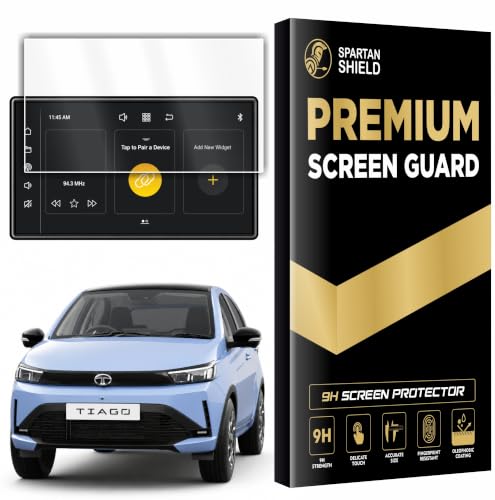 Image of SPARTAN SHIELD Screen Guard For TATA TIAGO 2026 Facelift || Pure+ & Pure+A || 8 Inch Infotainment Touchscreen Protector | Anti Scratch | Water Resistant | HD Clear | High Touch Sensitivity | NEW TataTiago Car Display Accessories 2025+ [Not Tempered Glass] (2026 Facelift Tiago 8-Inch)