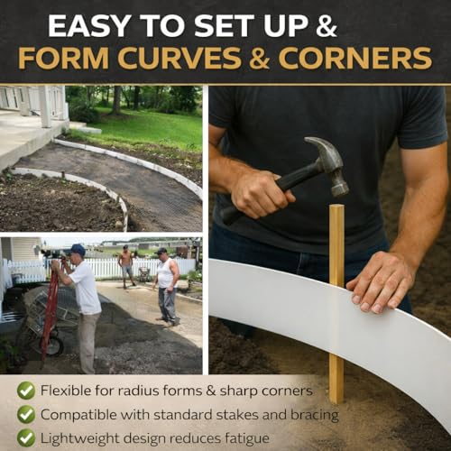 Plastic Flex Forms for Concrete Flatwork & Curbs 5 inch, Set of 4 Pieces - Thumbnail 3