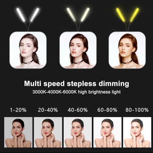 LED Fill Light, Dobrável Gooseneck Tubo, 3 Modos, 11 Níveis de Brilho, Display Digital,Ajustável, pa