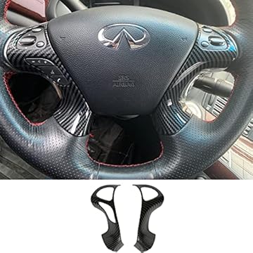 CosodSupp Capa de volante Infiniti Q70 de fibra de carbono, acessórios de acabamento para Infiniti Q70 M25 M35 2011-2020