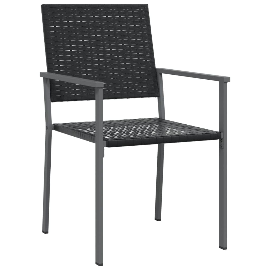vidaXL Krzesła ogrodowe, 4 szt., czarne, 54x62,5x89 cm, polirattan