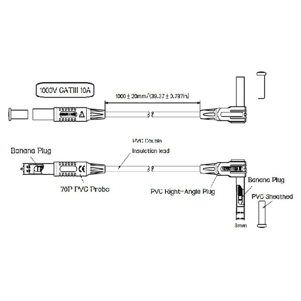 Multimeter Test Leads, 8-in-1 Electrical Multimeter Test Probes Kit with Alligator Clips, Test Probe and Test Hooks - Image 4