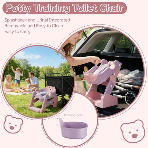 COLLEFUN 3-in-1 Potty Training Seat with Step Stool Ladder for Boys Girls — view 5
