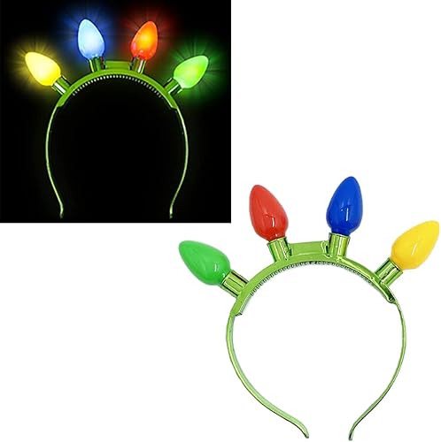 Miniatura 4 de The Dreidel Company Diadema iluminada con bombillas LED coloridas, 6 modos intermitentes, recuerdo de fiesta de Navidad para niños, 8 pulgadas