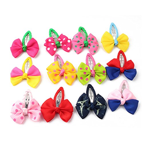 Frcolor 12 peças de laço para cabelo infantil grampos de laço de encaixe para cabelo grampos de cabe
