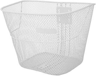 Cesta de Bicicleta Bicicleta Cesta de Manillar Alambre de Metal Plegable Frontal Colgando Blanco