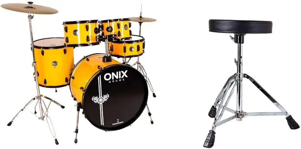 Bateria Acústica Tagima Nagano Onix Skinny 20" Completa C/Banco Cor:Yellow