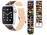 ENDIY Strap Compatible for Watch Series SE/7/6/5/4/3/2/1 42mm/44mm/45mm Sport Leather Fashionable Band Replacement for - Christmas Great Variety of Small Gifts and Santa Claus