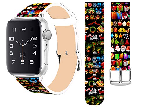 ENDIY Strap Compatible for Watch Series SE/7/6/5/4/3/2/1 42mm/44mm/45mm Sport Leather Fashionable Band Replacement for - Christmas Great Variety of Small Gifts and Santa Claus