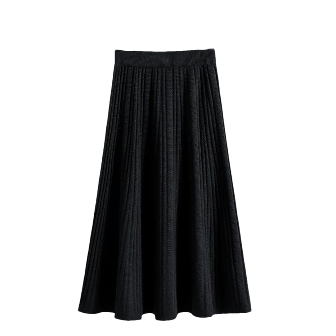 Yeuyyben Elastico A Vita Alta Delle Donne Una Linea Gonne Femminile Maglia Maglione Gonna Elegante Autunno Inverno Femminile Gonna MI