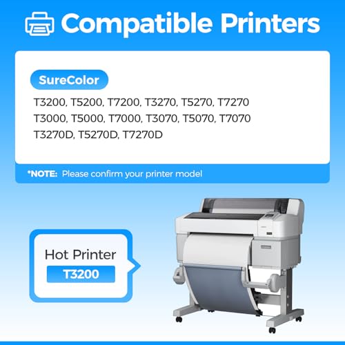 Image of T694 Ink Cartridge 5-Pack 700ml High Yield Replacement for T6941 T6942 T6943 T6944 T6945 Ink Works with SureColor T3000 T3720 T5000 T5720 T7000 T7270 T3200 T5200 T7200 T3070 T5070 T7070 T7270D Printer