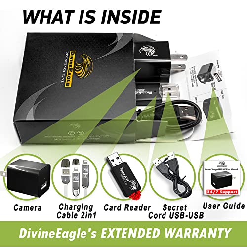 DIVINEEAGLE Mini Spy Camera Hidden Camera Charger | Secret Camera 1080p Full HD | Small Hidden Nanny Camera | Surveillance Camera | USB Charger Camera | Hidden Spy Cam | Hidden Cam - Image 7