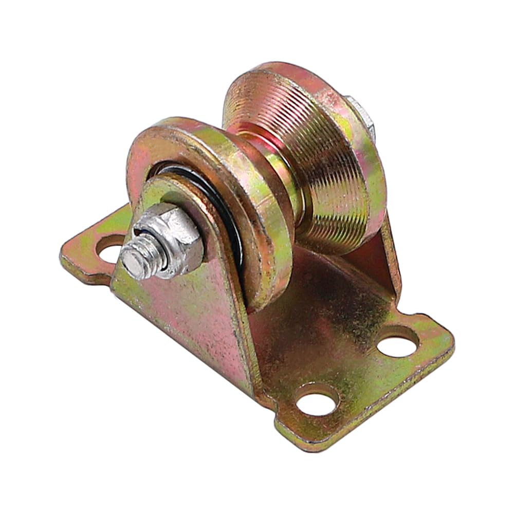 2er-Pack Edelstahl-Riemenscheibenblock, V-Nut-Hochleistungs-Starrrolle, Stummlager-Gleitrollen-Schienenrad für Rolltore, Eisentore, Schienentore, Industriemaschinen