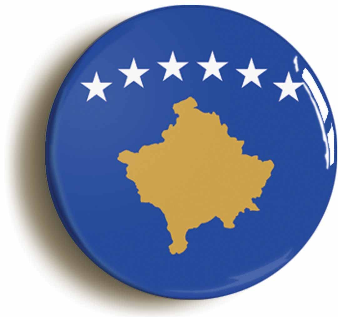 Kosovo National Flag Fridge Magnet (Circular 2inch / 50mm Diameter)