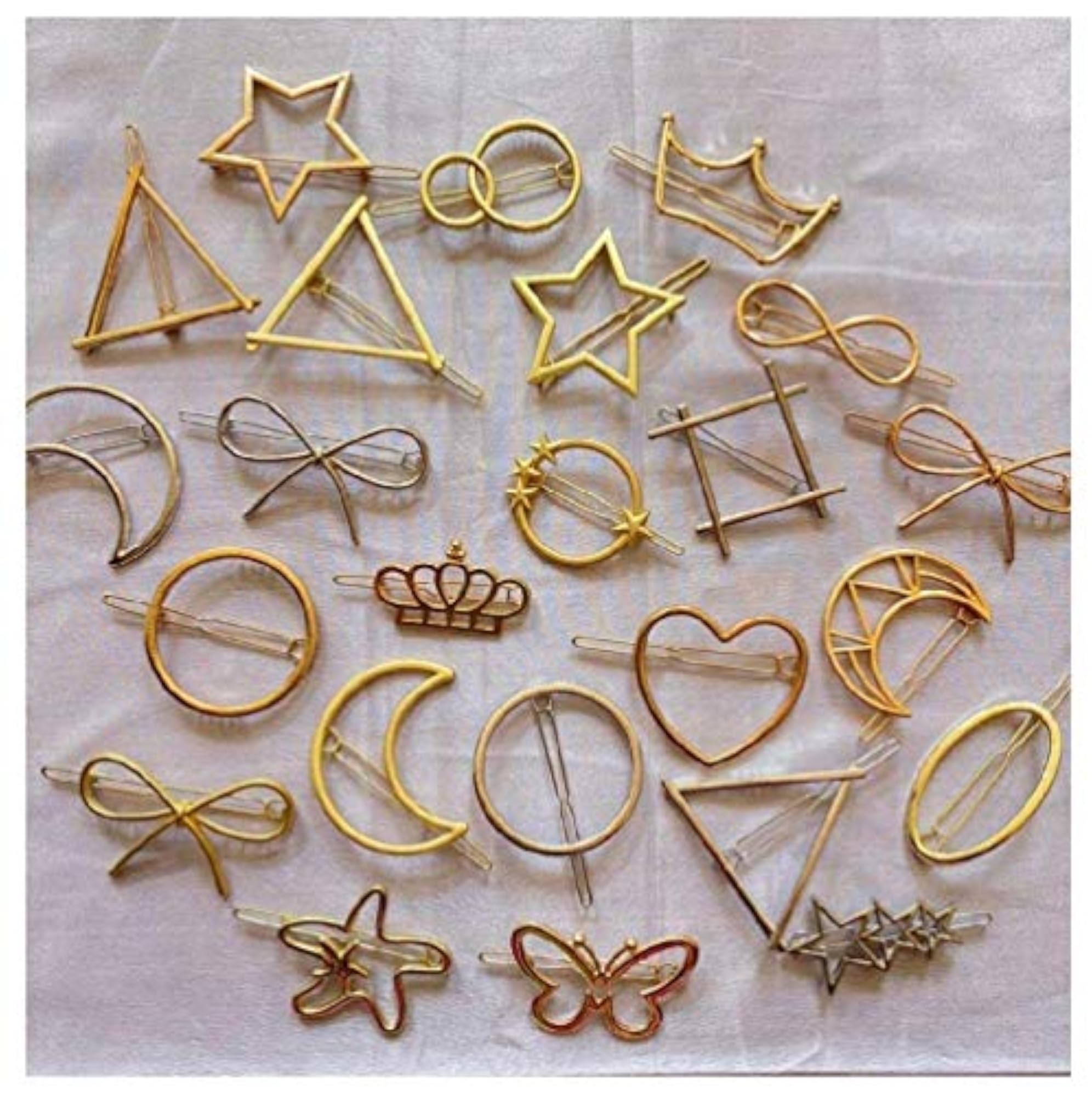 6pc Stylish Metal Geometric Design Hair Clips for Women