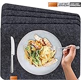 EDLES DESIGN: Durch das minimalistische Design von MIQIO mit klaren Linien und dem dezentem Leder-Label beweisen Sie Geschmack und ihre Liebe zu Markenprodukten. Mit 4 mm Dicke und abgerundeten Ecken wirkt jedes Tischset sehr hochwertig. Die Größe von 30 x 44 cm passt auch für moderne Teller in größeren Maßen.