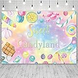 Sendy SENDY 7x5ft Sweet Candyland Backdrop Sweet Girl Pastel Birthday Photography Background Lollipo