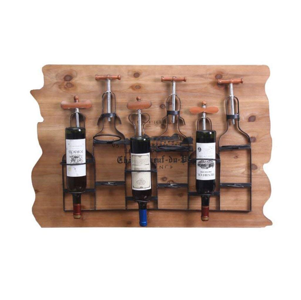 Botelleros,Botellero Soporte Pared Metal 6 Botellas | Estantería de Pared Tipo Loft Estantería de Pared | Botellero de Vino | Vinoteca Cubo Estilo Retro Industrial