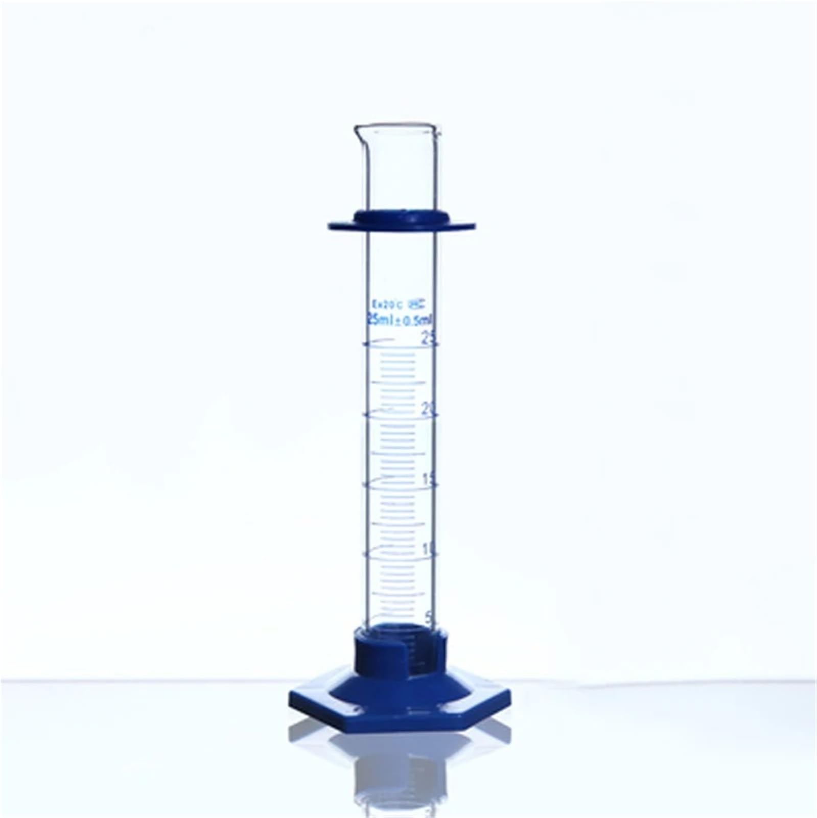 Cilindro graduato in vetro borosilicato for chimica esagonale da 10 pezzi/confezione da 25 ml