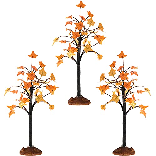 3 Pieces Fall Maple Tree Christmas Village Tree Thanksgiving Village Miniature Fake Faux Maple Tree For Aesthetic Decor Harvest Town Village Accessories (Bright Style) #TOP24