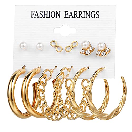 Image of Shining Diva Fashion Stylish Pairs Metal Earrings for Women and Girls